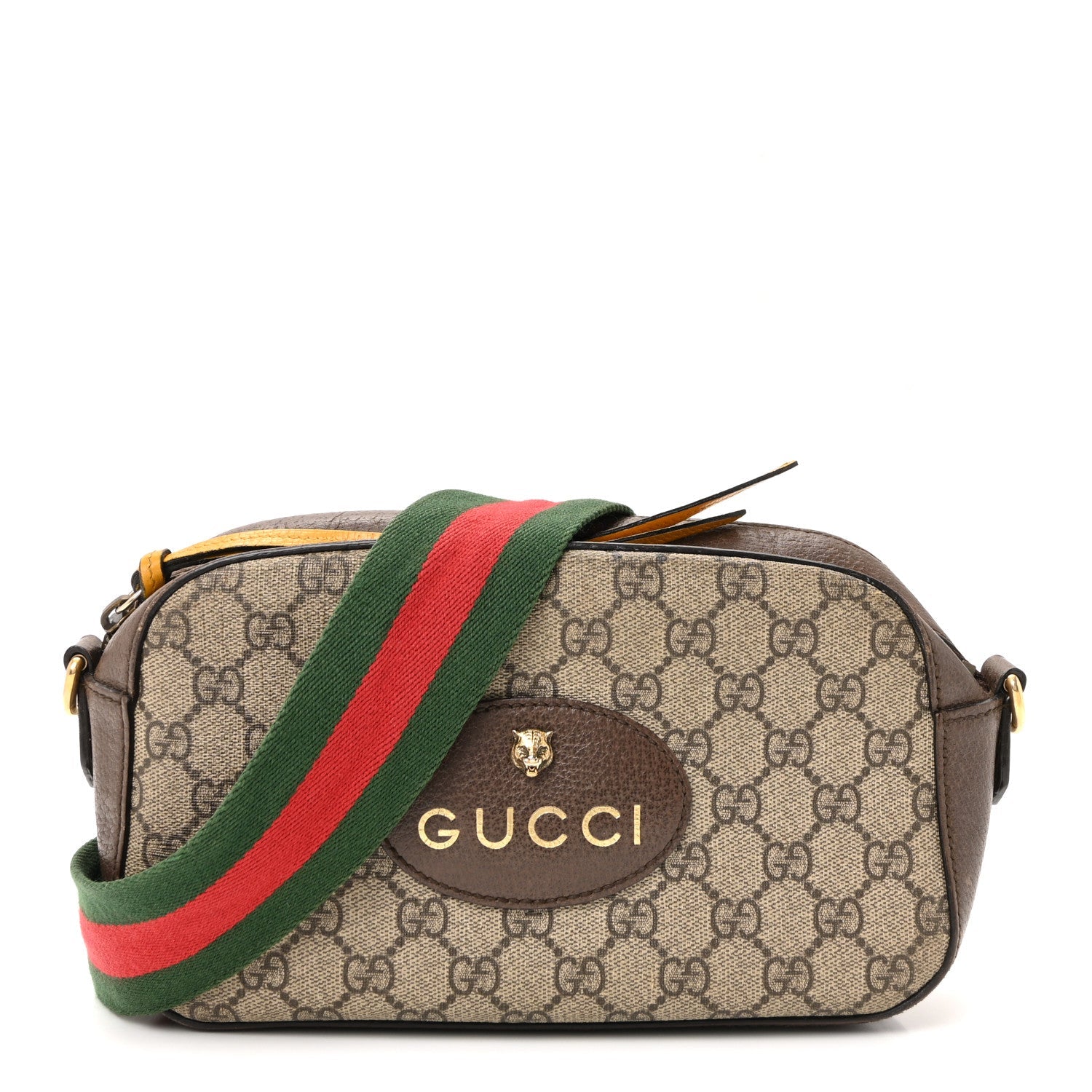 Gucci GG Supreme Monogram Web Neo Vintage Shoulder Bag Beige New Acero Crop
