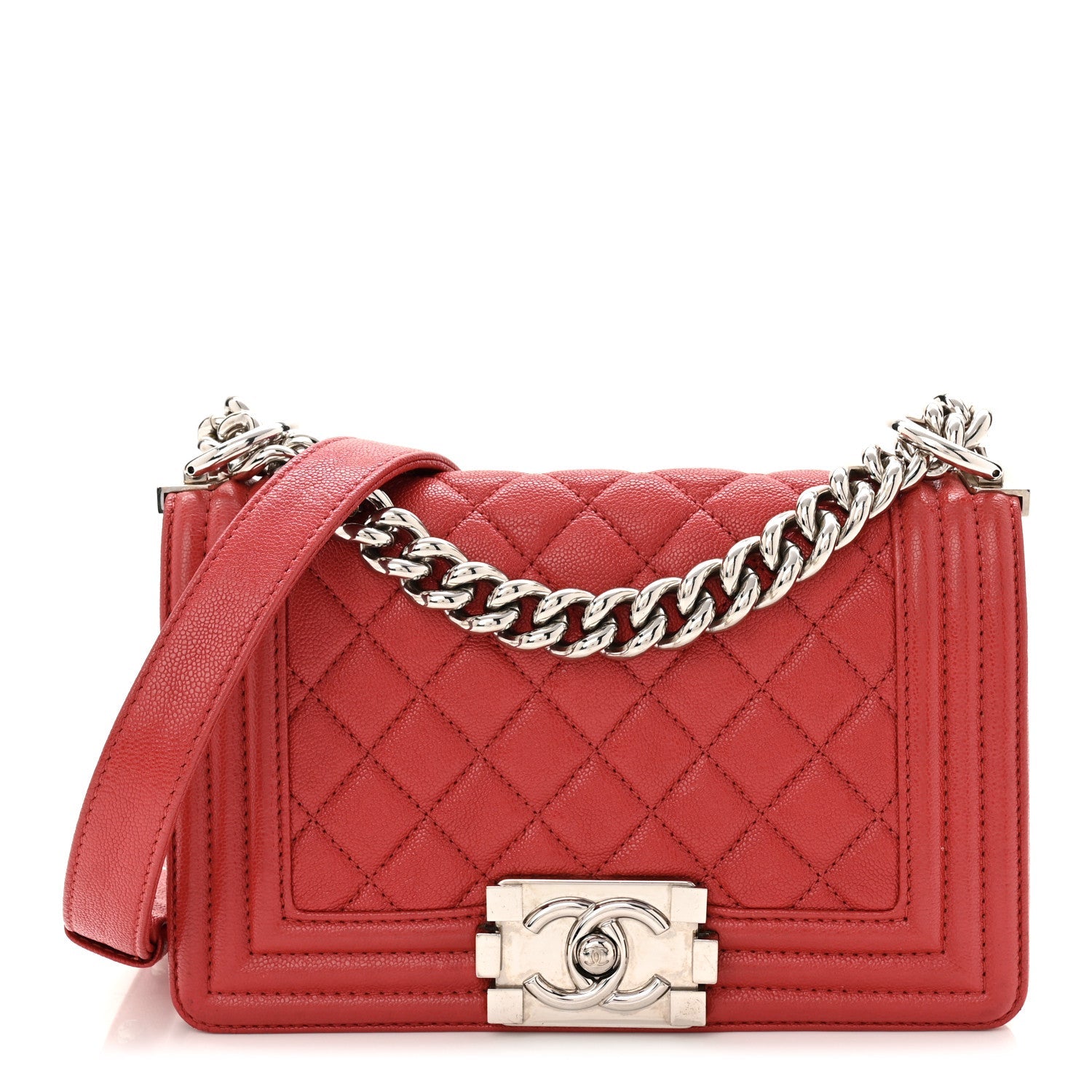 Chanel Caviar Quilted Small Boy Flap Red