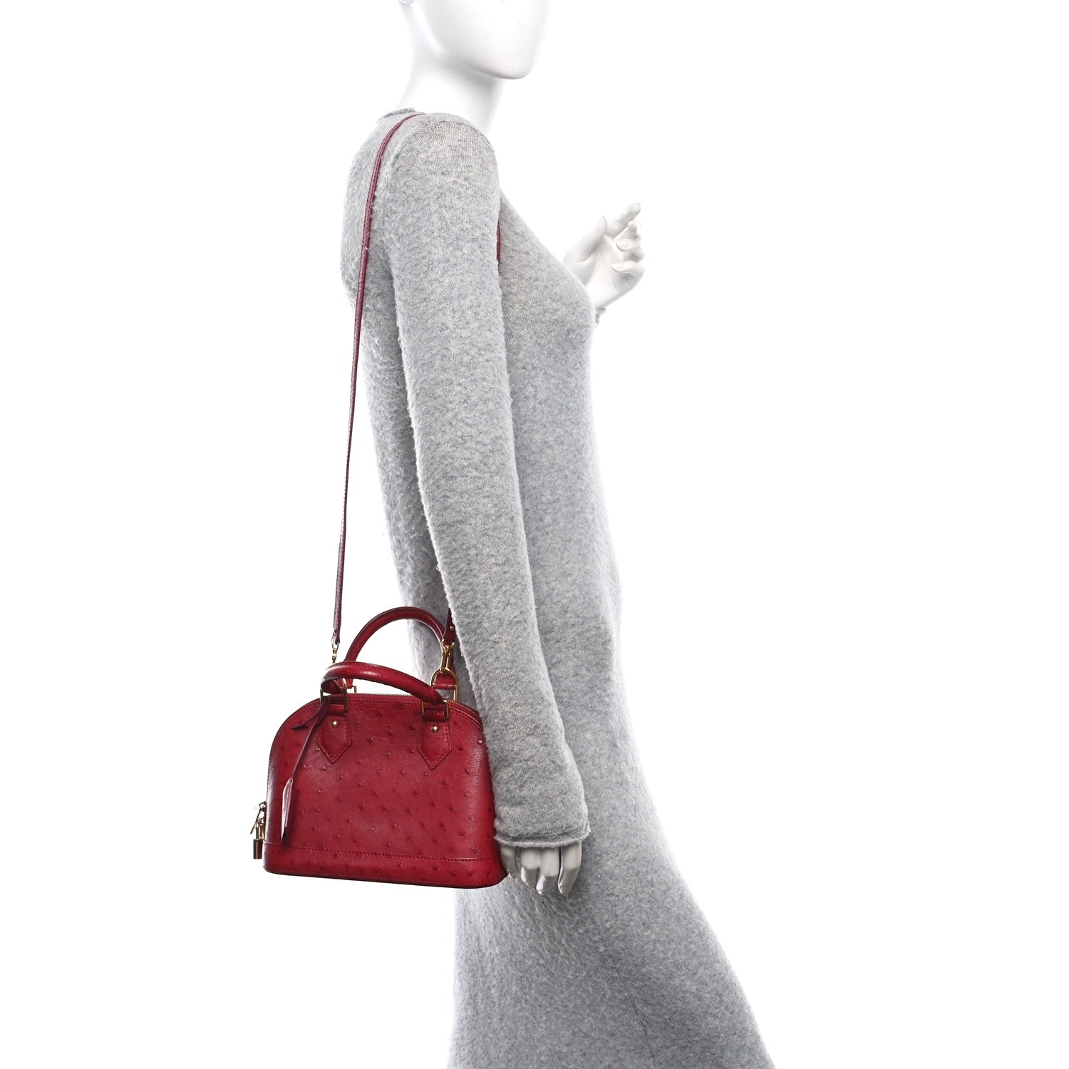 Louis Vuitton Ostrich Alma BB Red