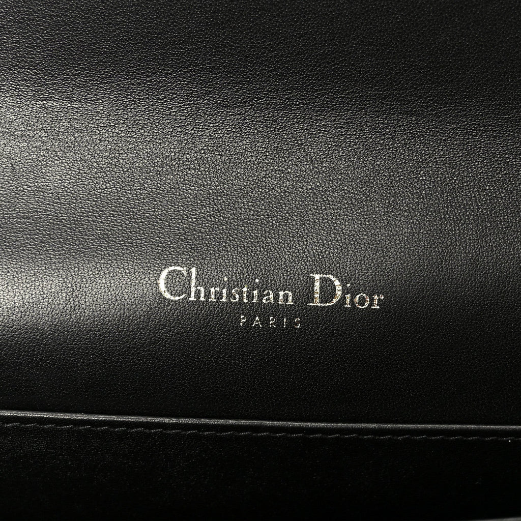 Christian Dior Patent Cannage Lady Dior Pouch Black