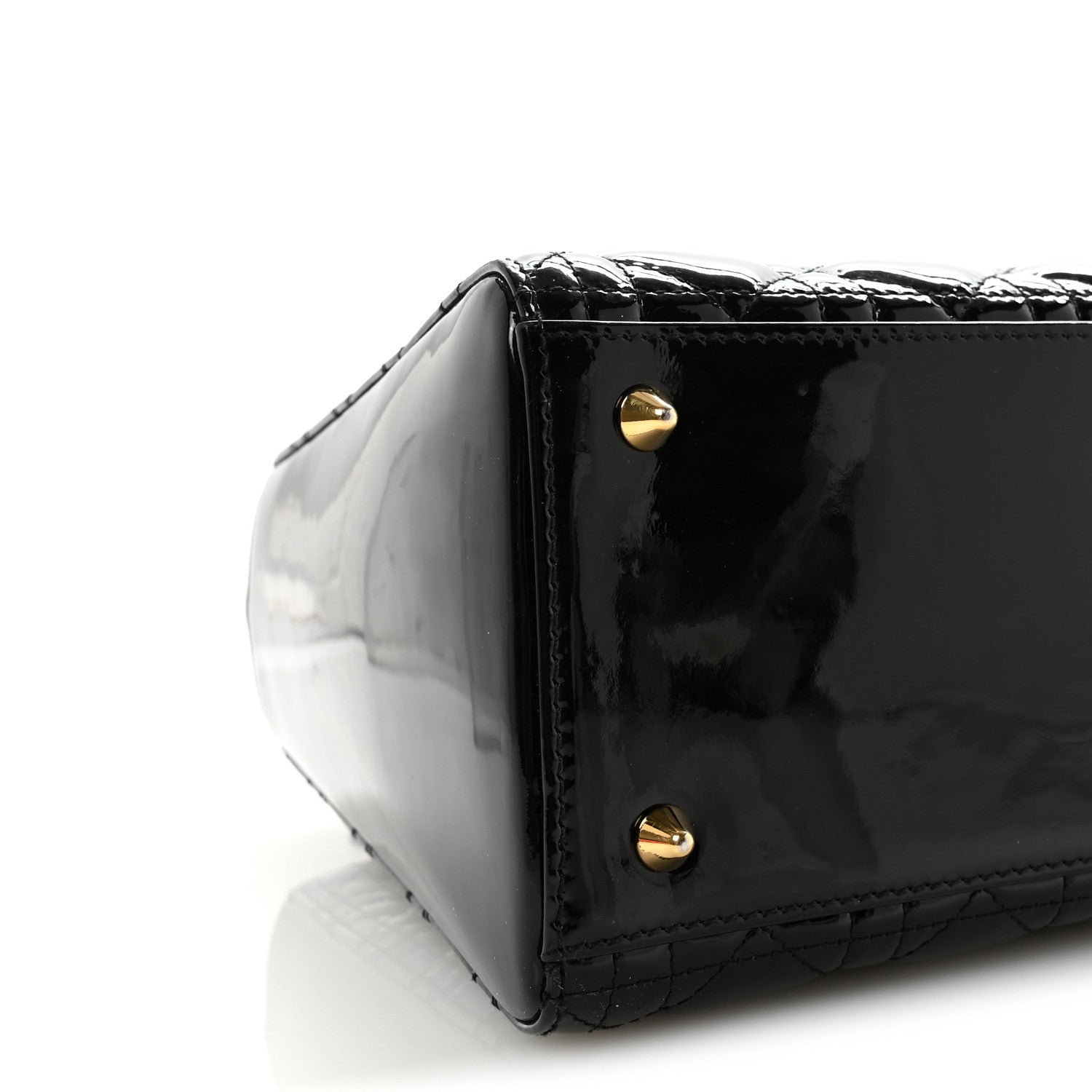 Christian Dior Patent Cannage Medium Lady Dior Black