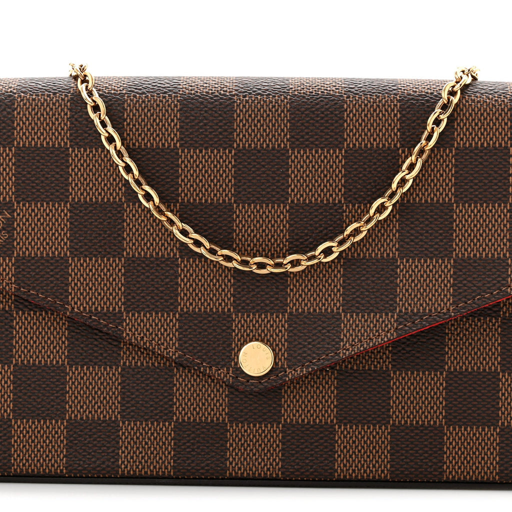Louis Vuitton Damier Ebene Pochette Felicie Chain Wallet