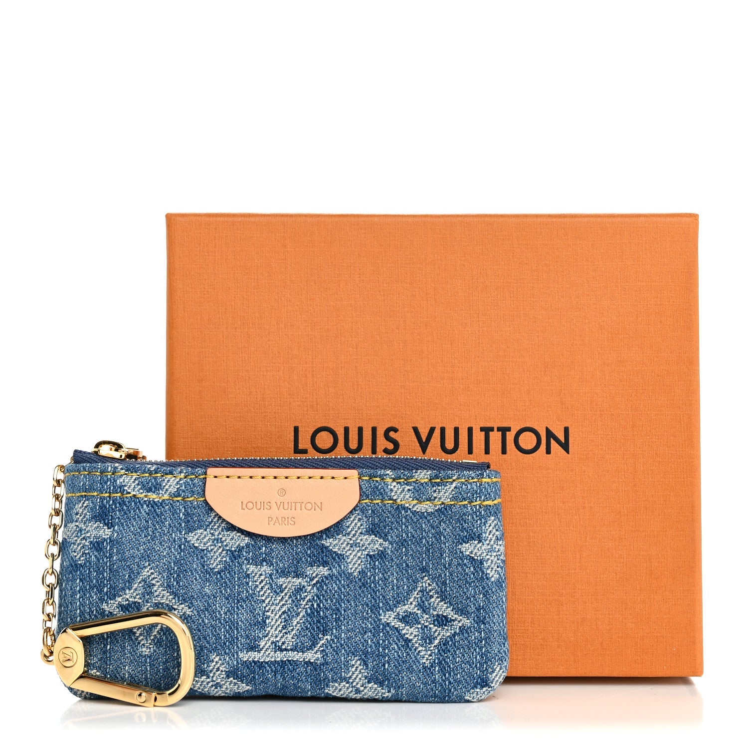 Louis Vuitton Monogram Denim Key Pouch Denim Blue