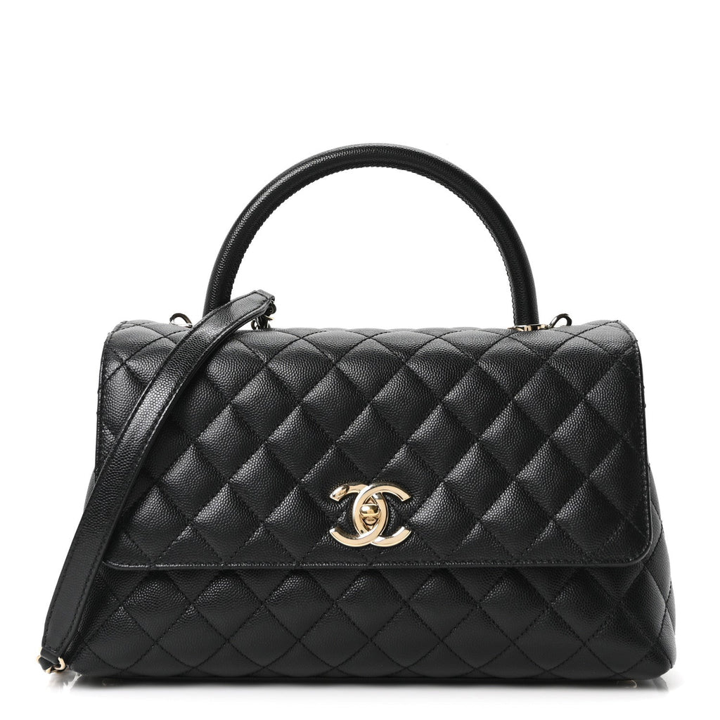 Chanel Caviar Quilted Small Coco Handle Flap Black