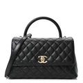 Chanel Caviar Quilted Small Coco Handle Flap Black
