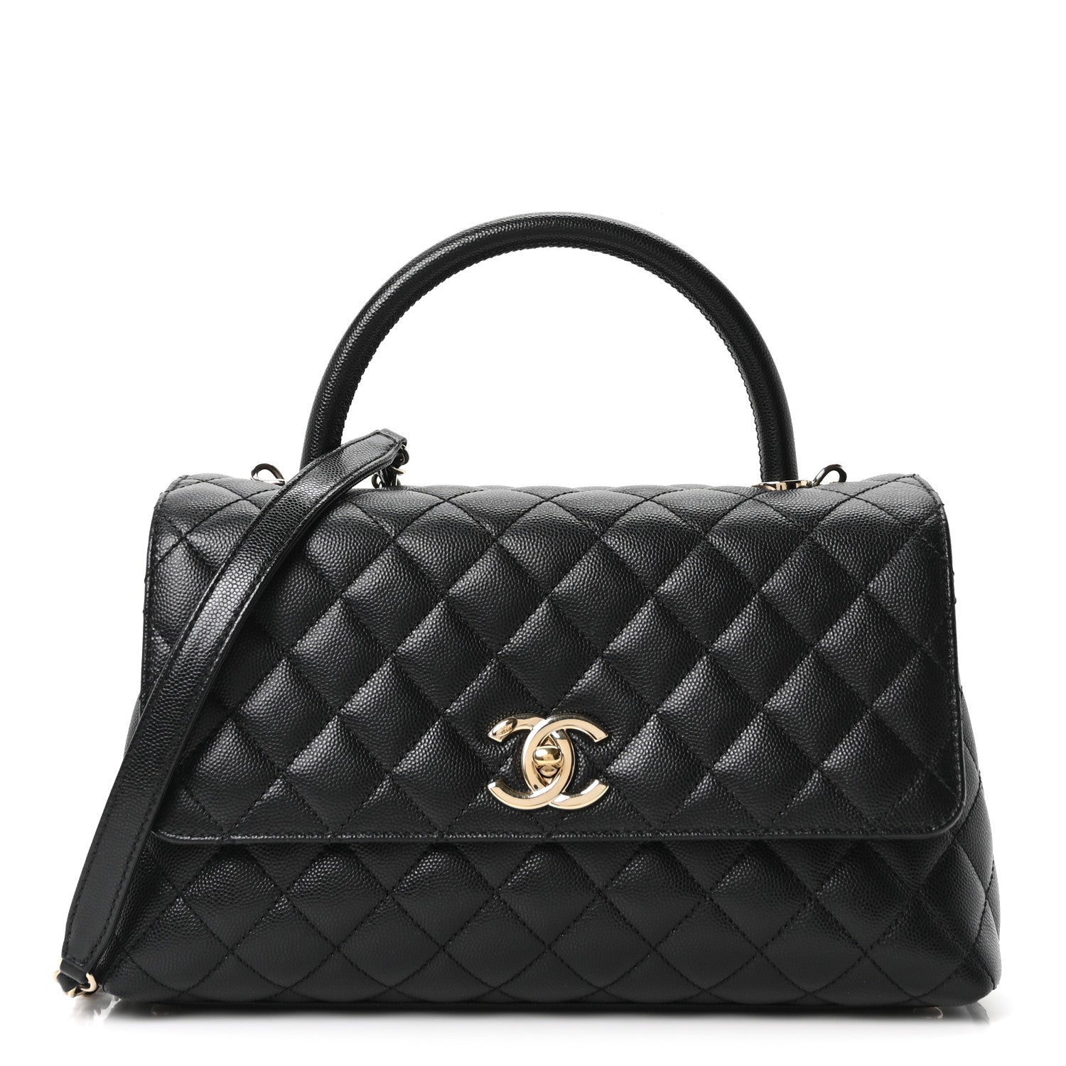 Chanel Caviar Quilted Small Coco Handle Flap Black