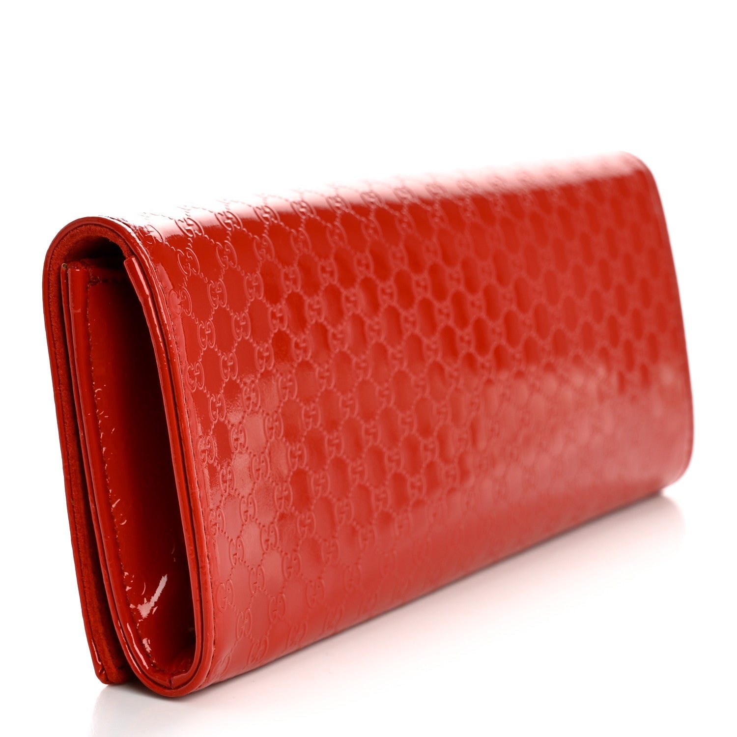 Gucci Patent Microguccissima Small Broadway Clutch Red