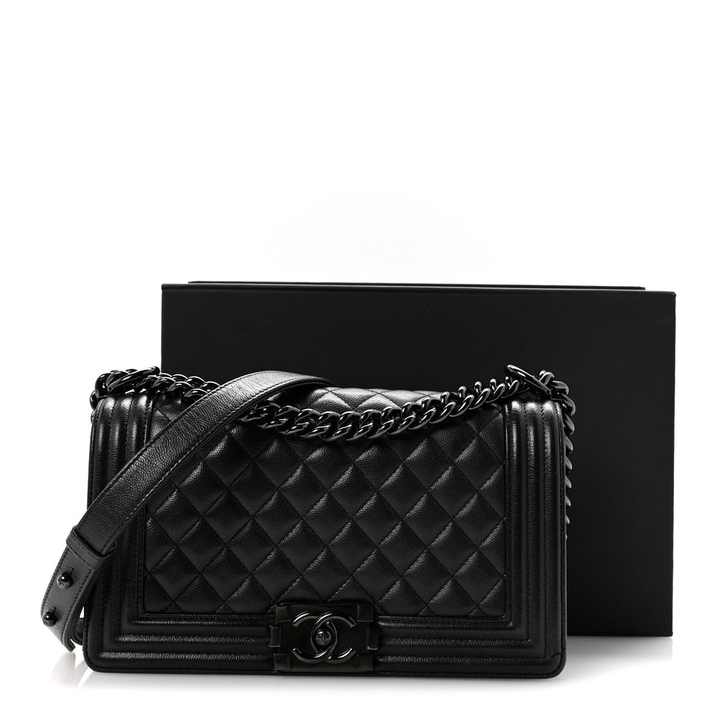 Chanel Caviar Quilted Medium Boy Flap So Black