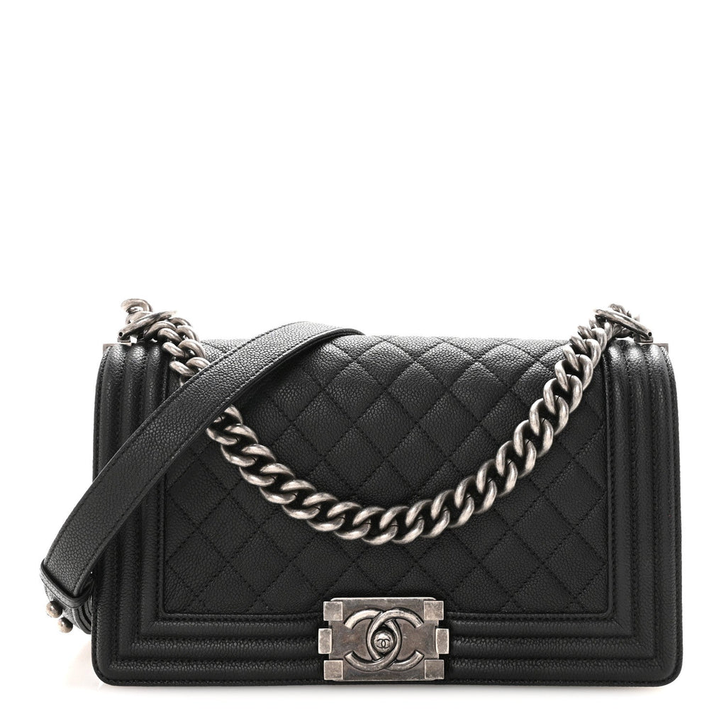 Chanel Caviar Quilted Medium Boy Flap Black