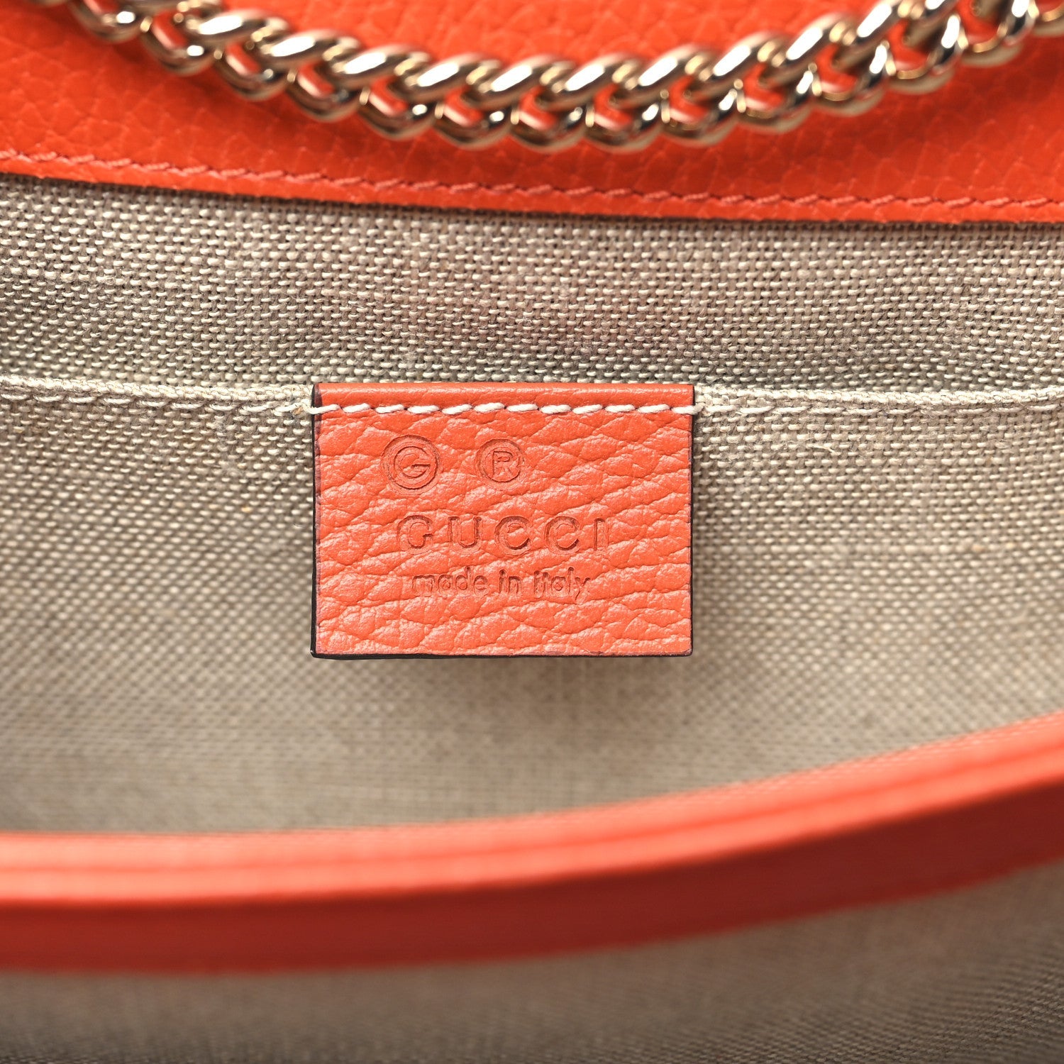 Gucci Dollar Calfskin Small Interlocking G Shoulder Bag Sun Orange