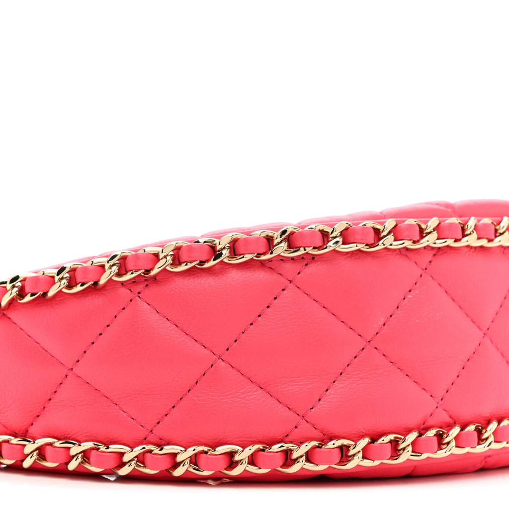 Chanel Lambskin Quilted Small Hobo Bag Pink