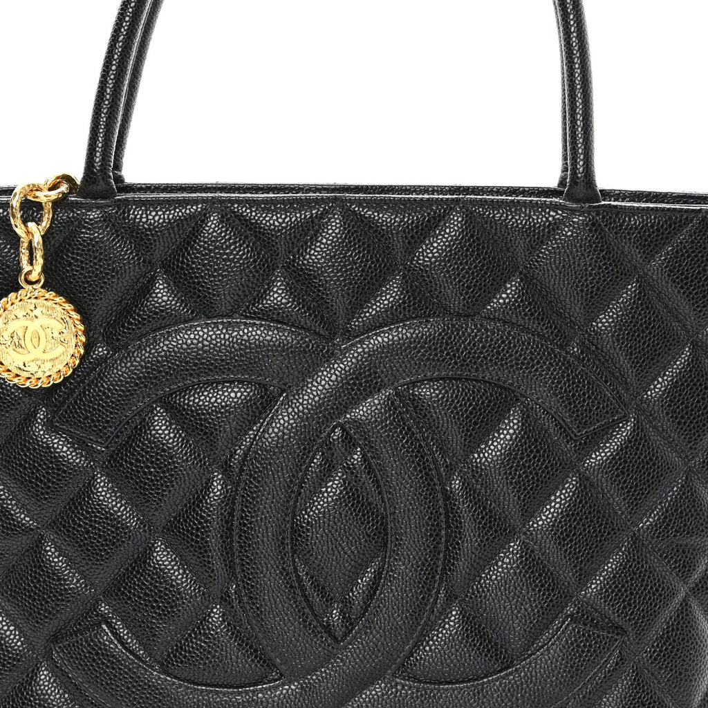 Chanel Caviar Quilted Medallion Tote Black
