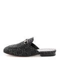 Gucci New Denim GG Malaga Kid Womens Princetown Slippers 36 Grey Black