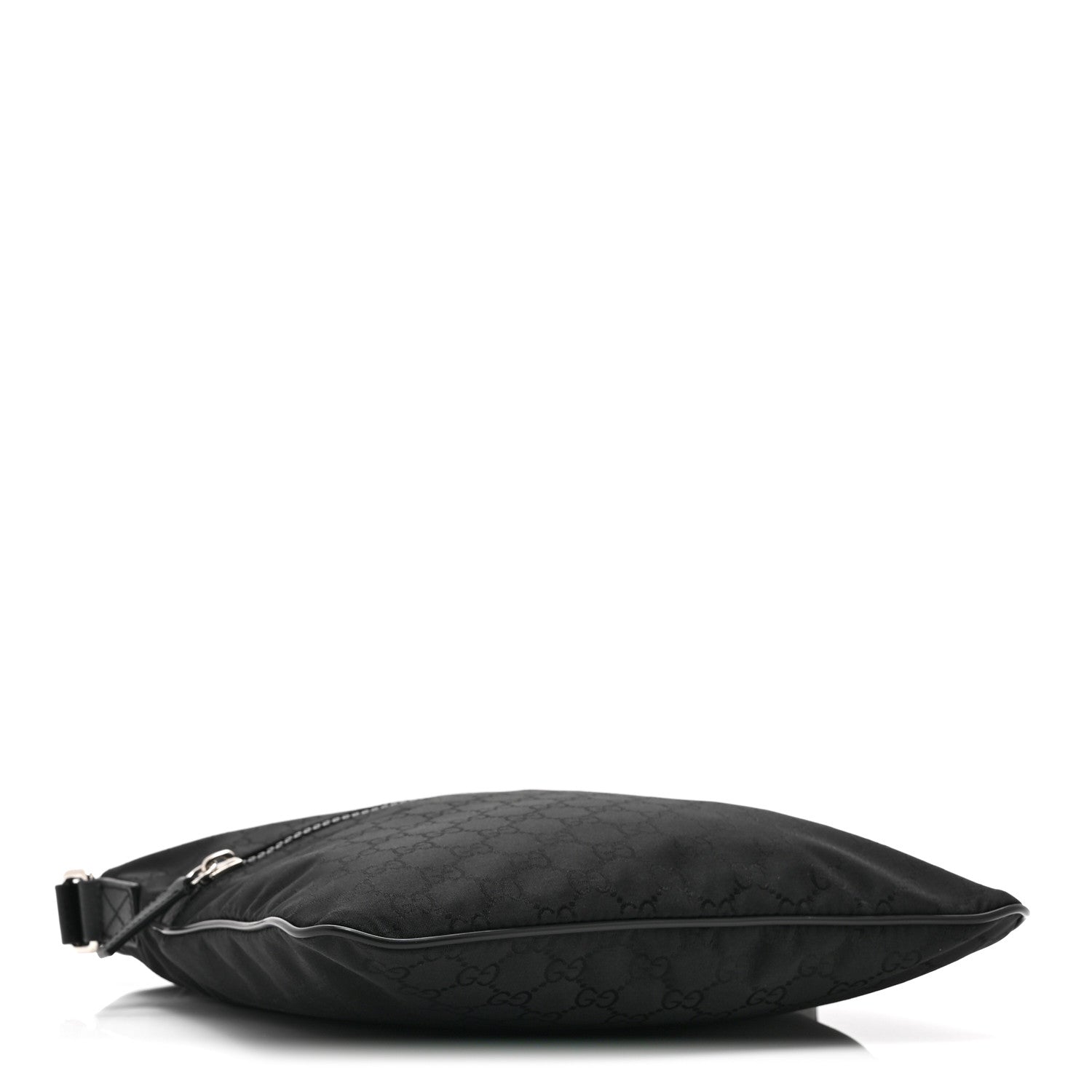 Gucci Nylon Monogram Small Flat Messenger Bag Black