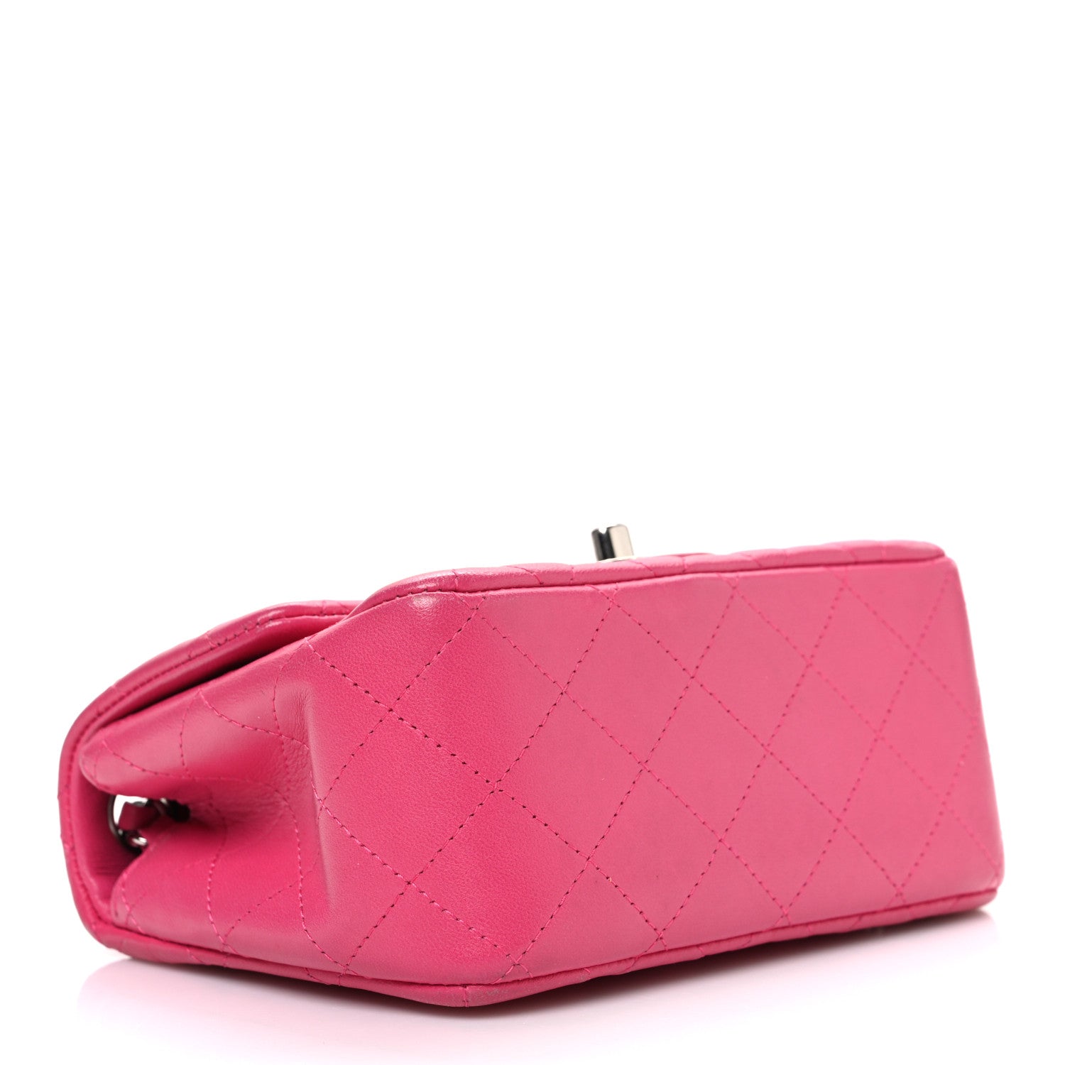 Chanel Lambskin Quilted Mini Square Flap Dark Pink