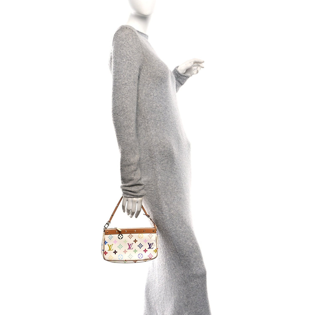Louis Vuitton Monogram Multicolor Pochette Accessories White