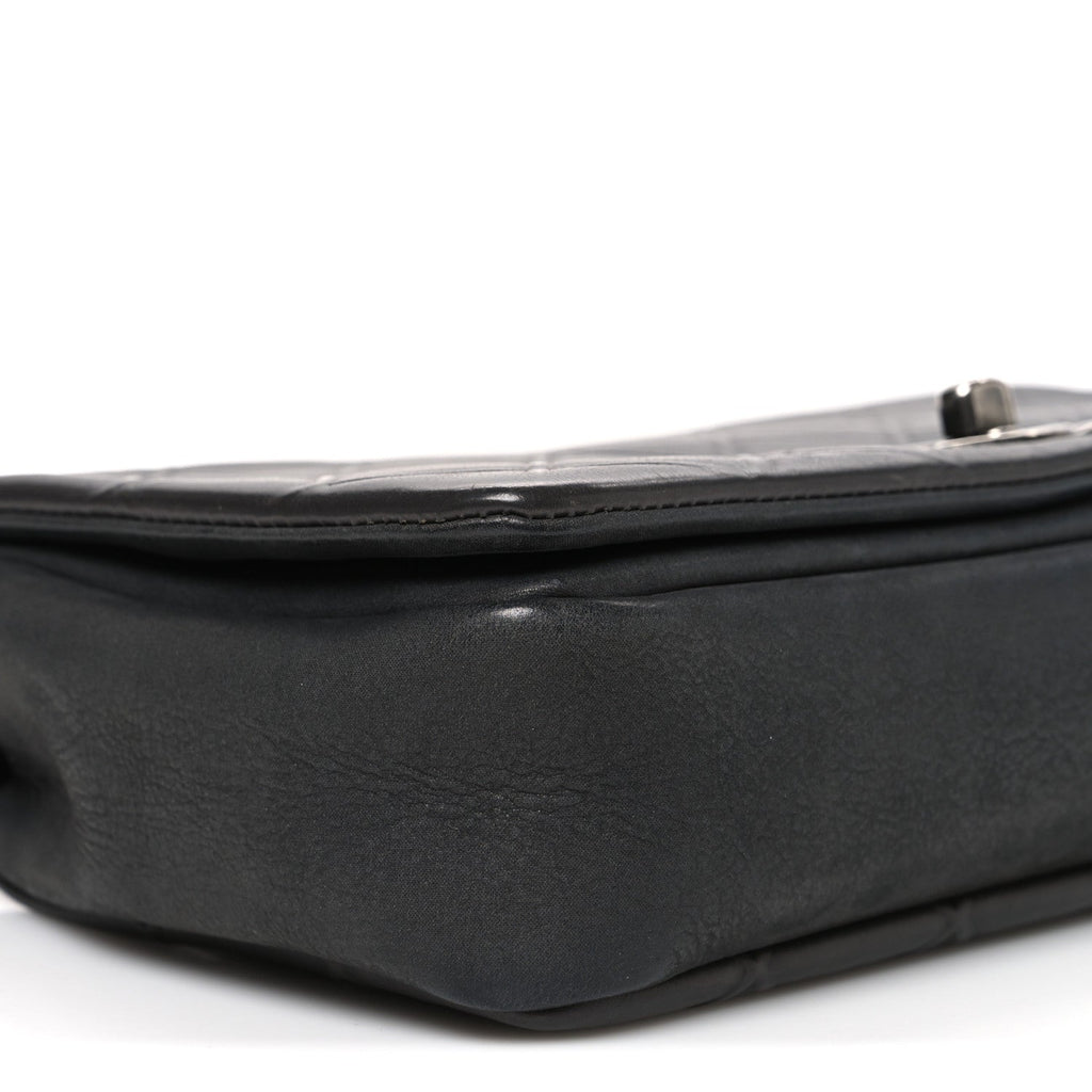 Chanel Calfskin Diamond Embossed Medium New Chic Flap Dark Grey