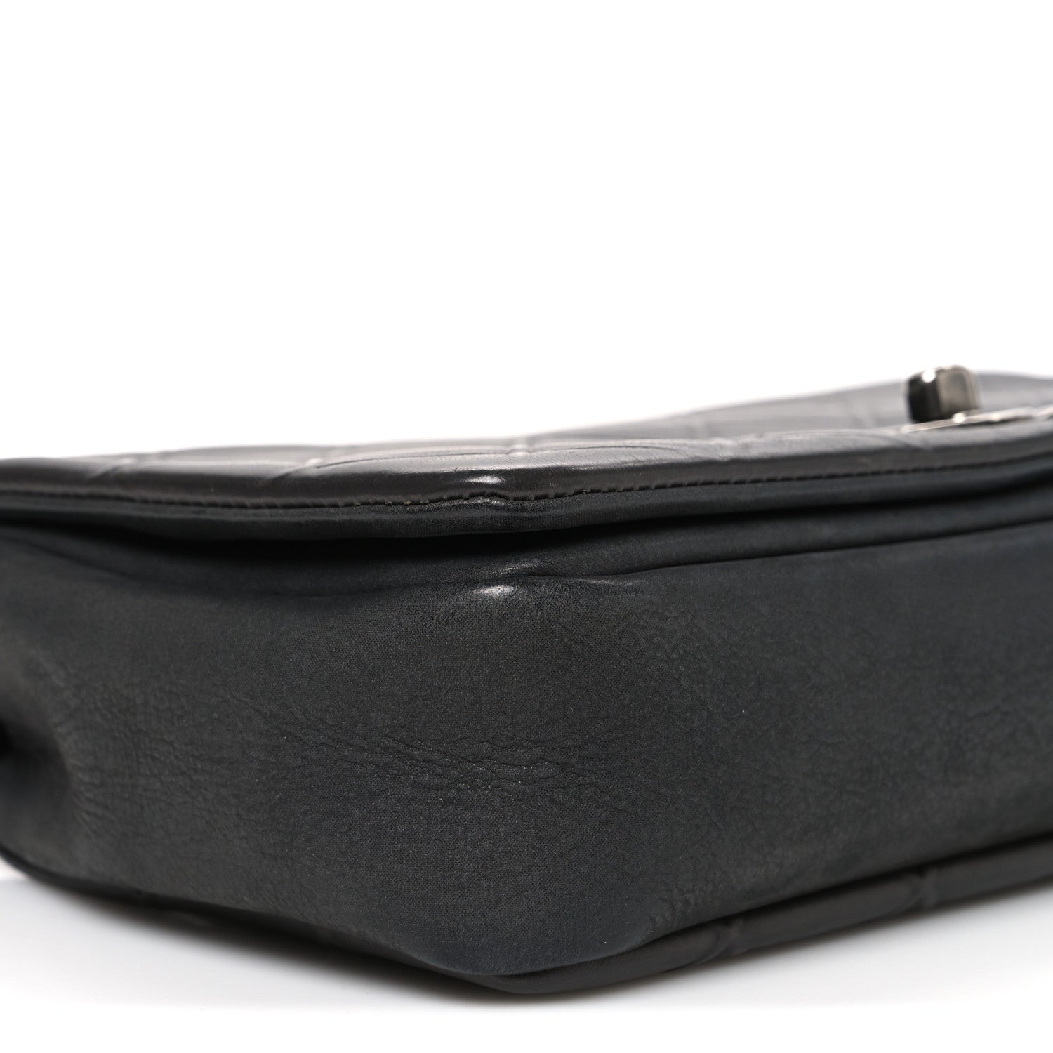 Chanel Calfskin Diamond Embossed Medium New Chic Flap Dark Grey
