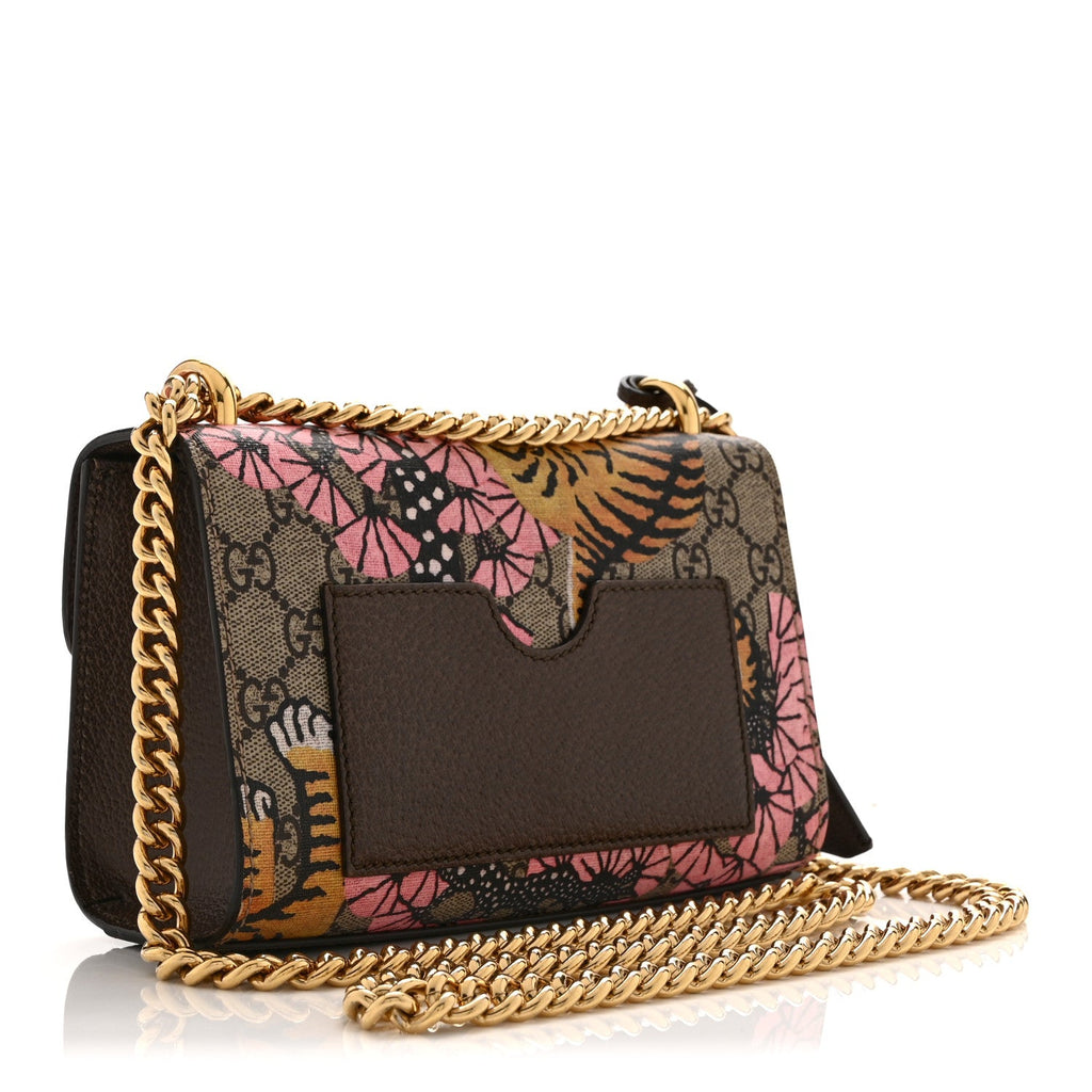 Gucci GG Supreme Monogram Bengal Small Padlock Shoulder Bag Beige Pink