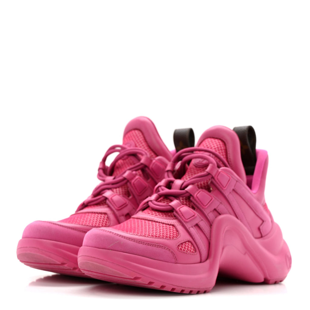 Louis Vuitton Calfskin Technical Nylon LV Archlight Sneakers 37 Rose Pop