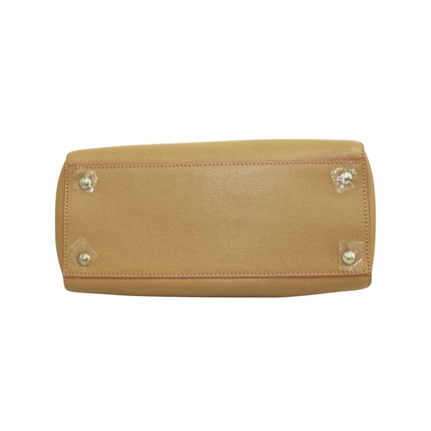 FENDI Brown Petit 2 Jours Handbag With Pink Charm