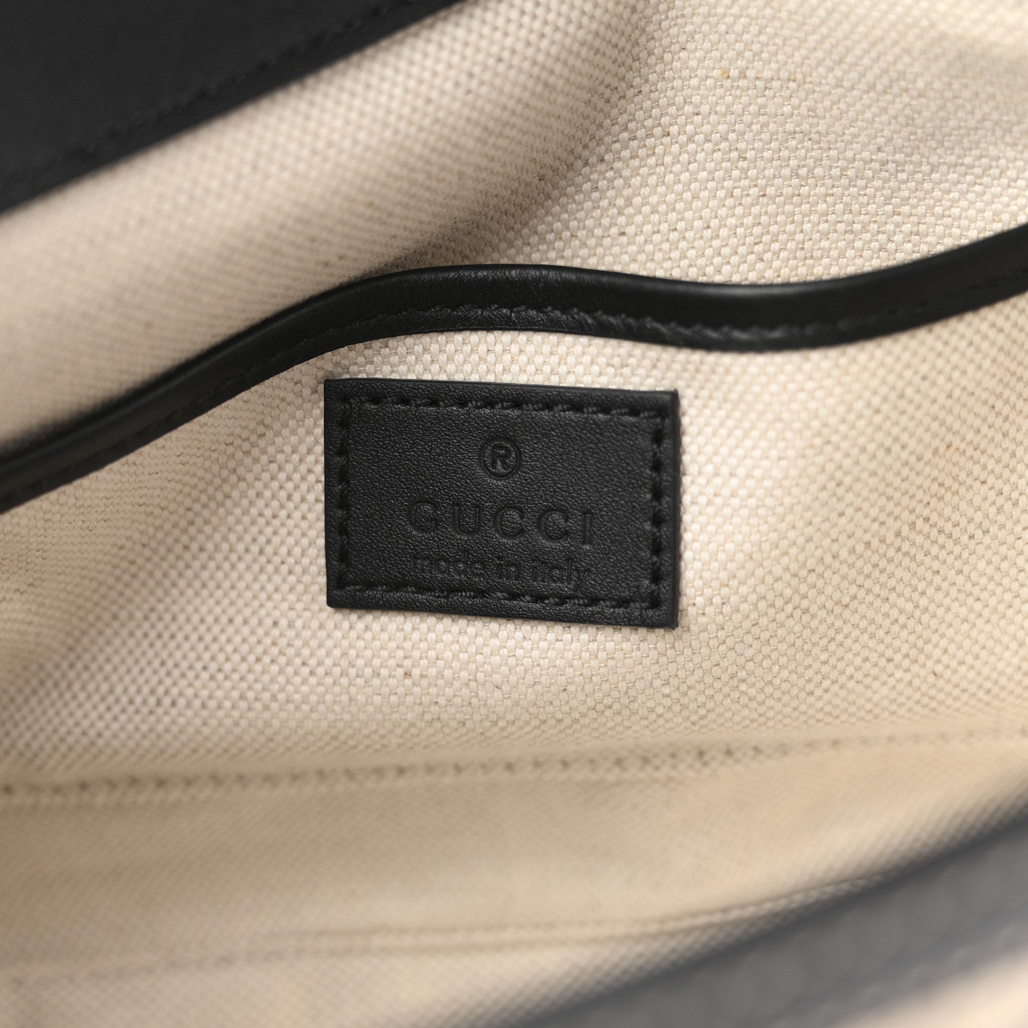 Gucci GG Supreme Monogram Horsebit 1955 Soft Small Shoulder Bag Beige Black