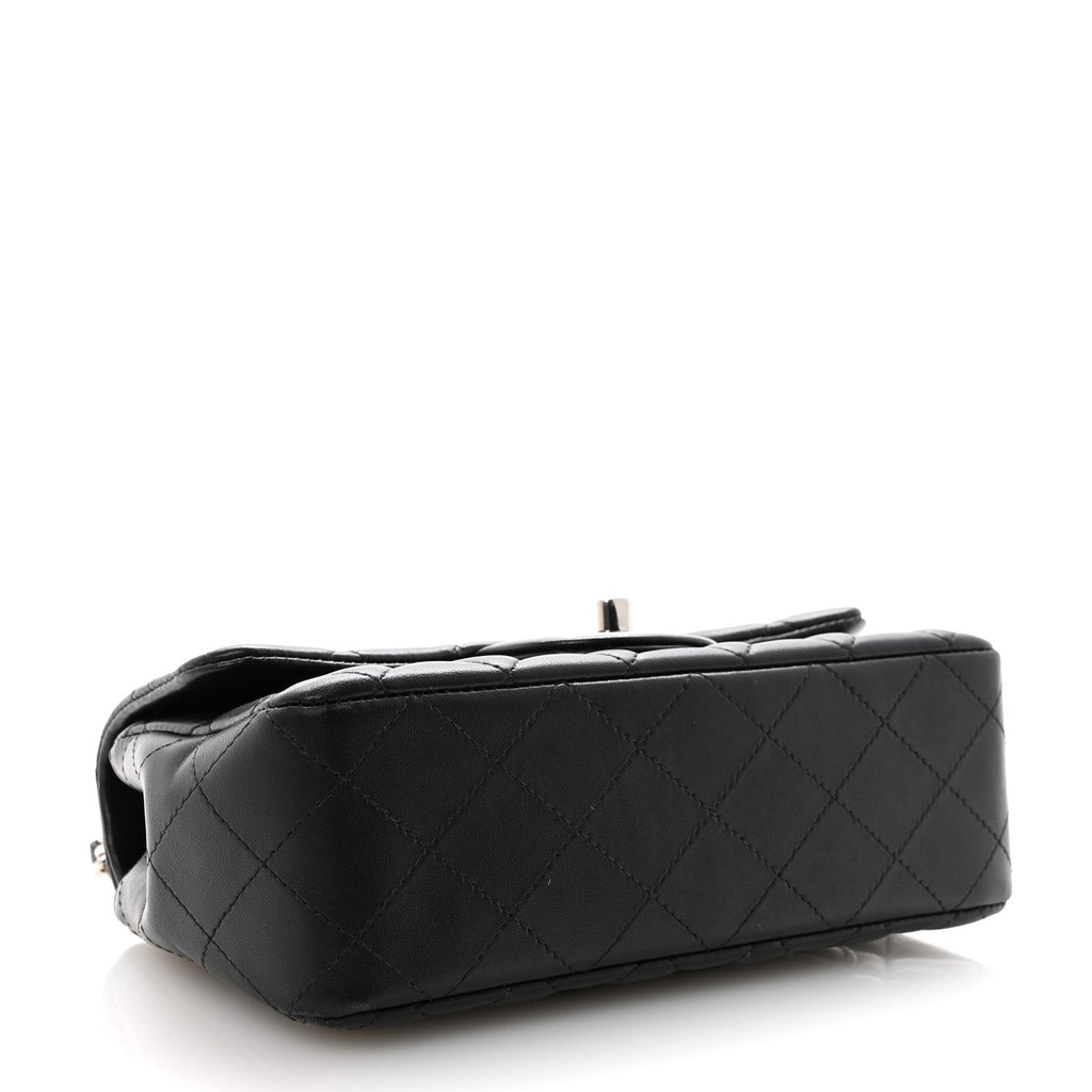 Chanel Lambskin Quilted Mini Rectangular Flap Black