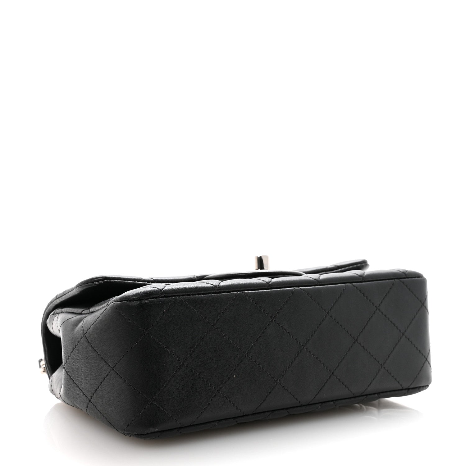 Chanel Lambskin Quilted Mini Rectangular Flap Black