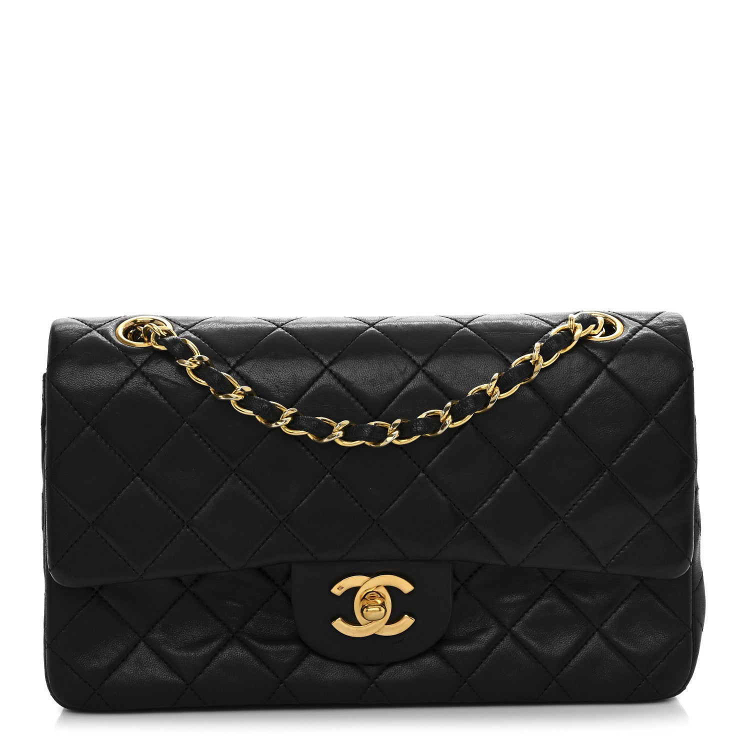 Chanel Lambskin Quilted Small Double Flap Black