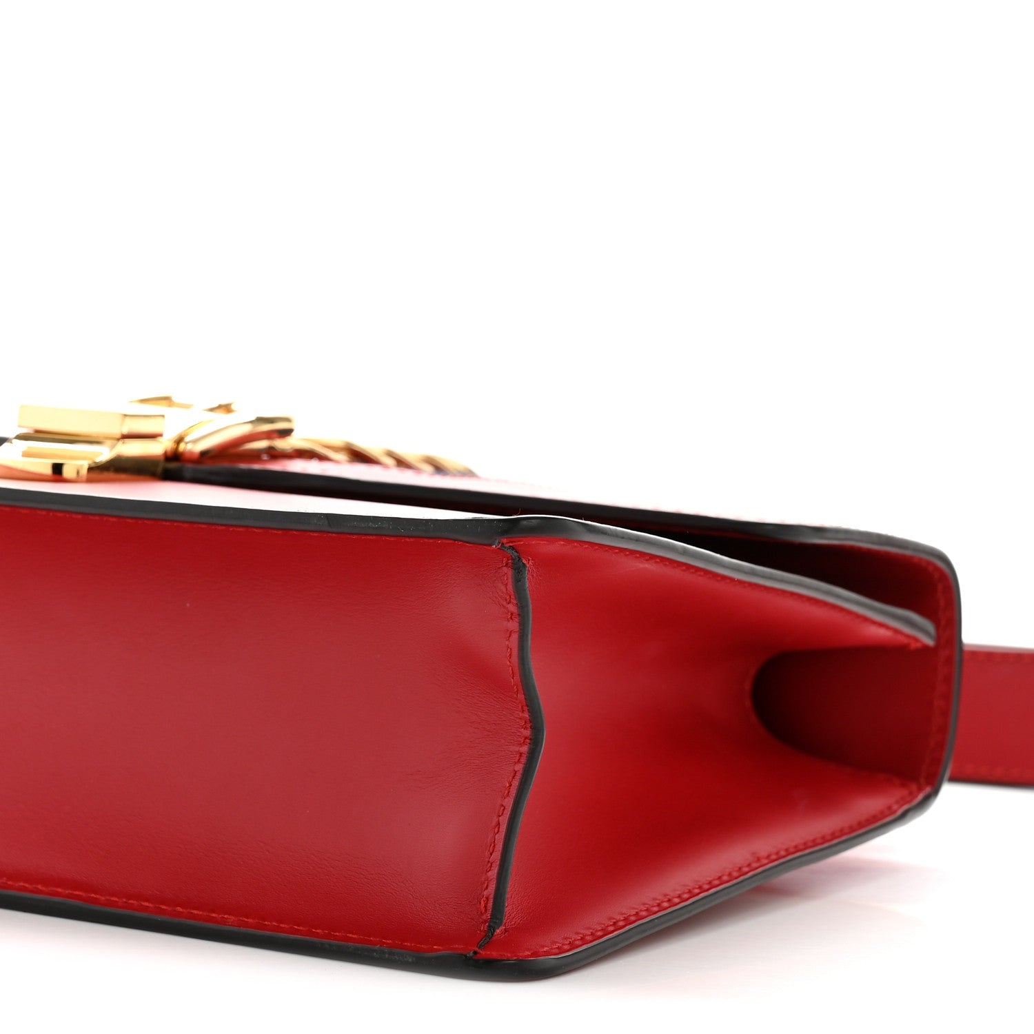 Gucci Calfskin Small Sylvie Shoulder Bag Hibiscus Red