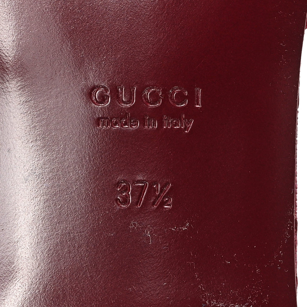 Gucci GG Canvas Interlocking G Cut Out Slide Sandals 37.5 Rosso Ancora