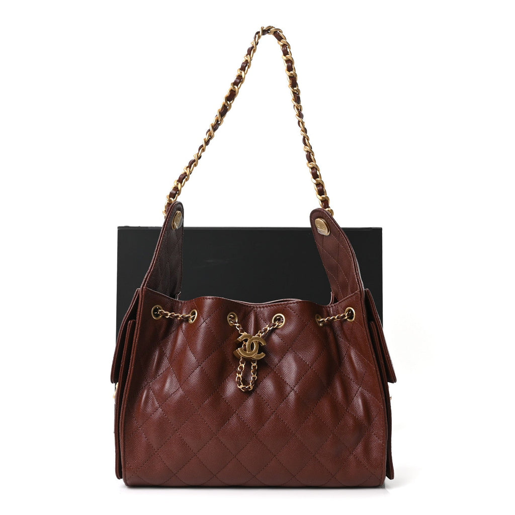Chanel Caviar Quilted Small Chanel 25 Handbag Brown
