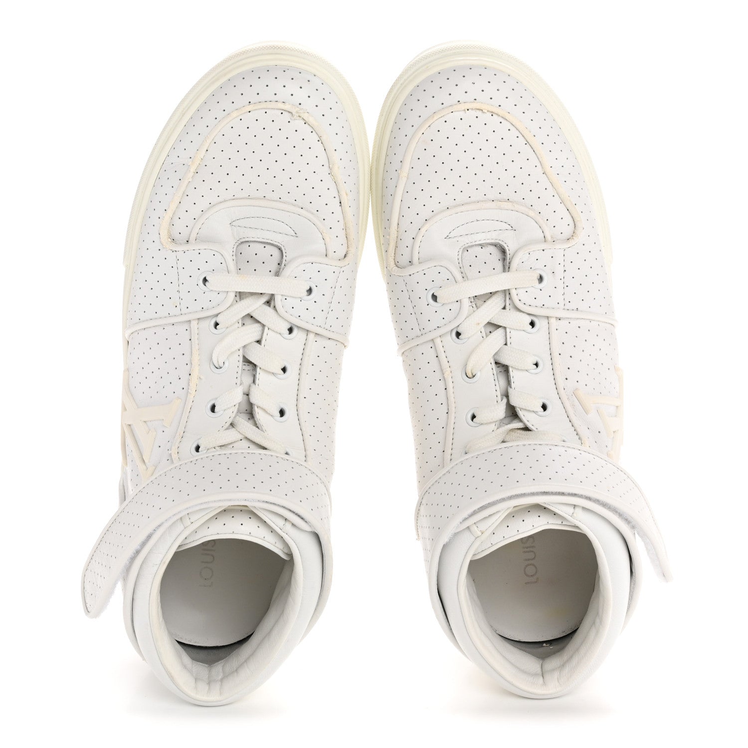 Louis Vuitton Calfskin Perforated Mens Acapulco Sneakers 8 White