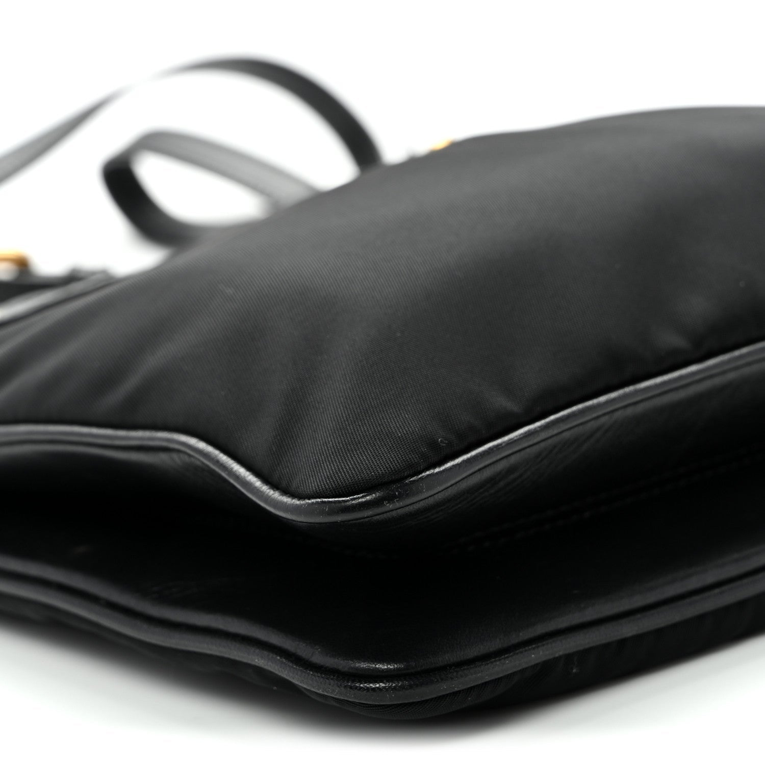 Prada Tessuto Nylon Soft Calf Double Zip Crossbody Bag Black