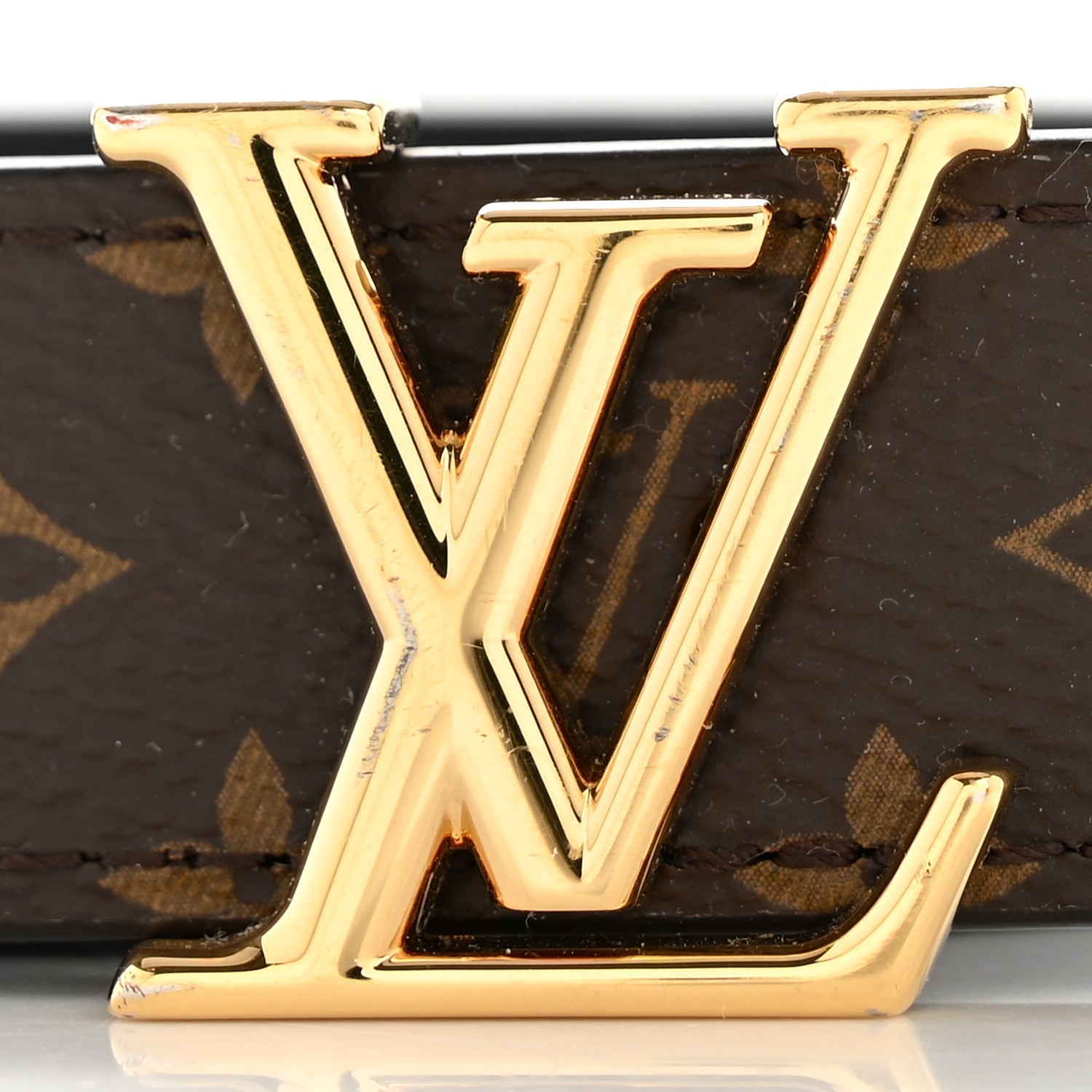 Louis Vuitton Calfskin Monogram 25mm LV Iconic Reversible Belt 85 34 Black