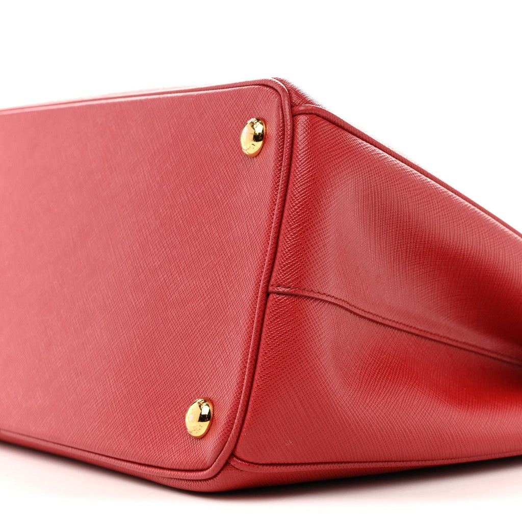 Prada Saffiano Lux Large Galleria Double Zip Tote Fuoco
