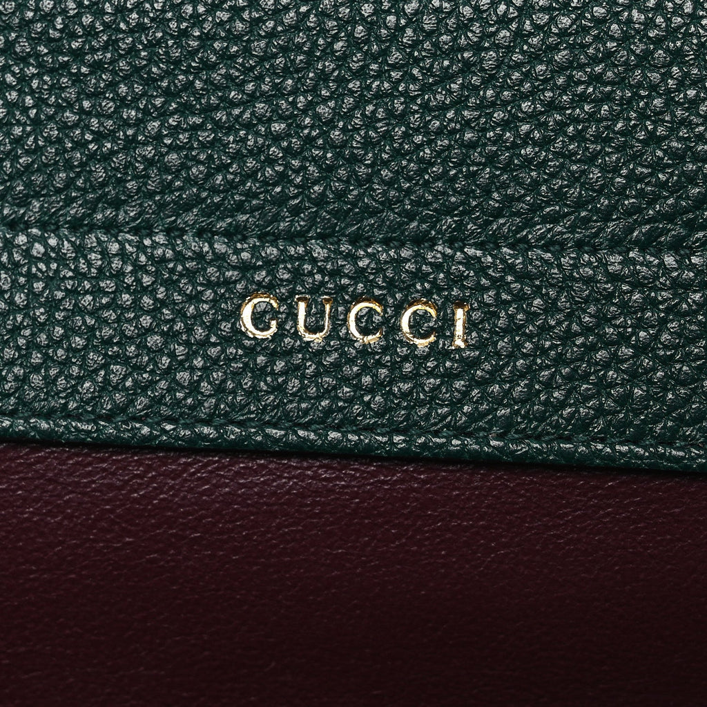 Gucci Grainy Calfskin Medium Zumi Top Handle Bag Vintage Green