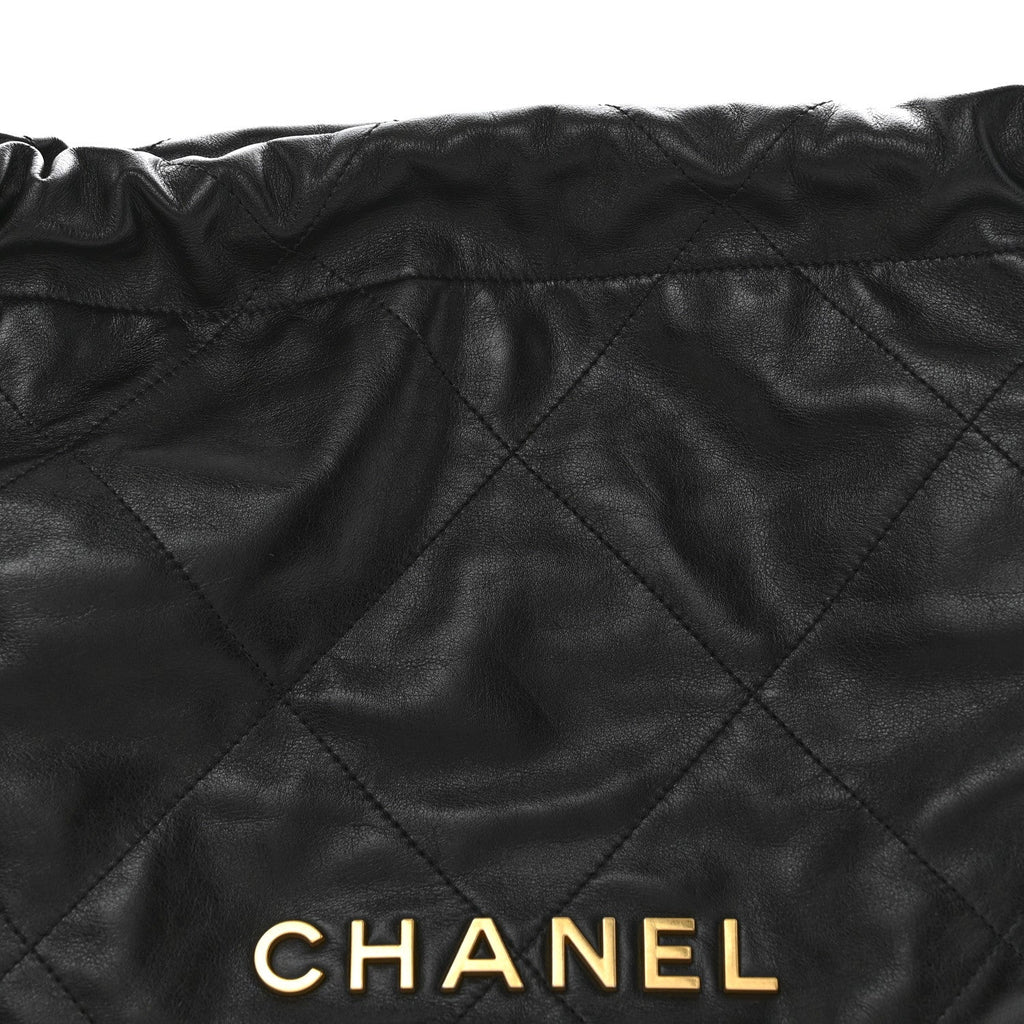 Chanel Shiny Calfskin Quilted Small Chanel 22 Black