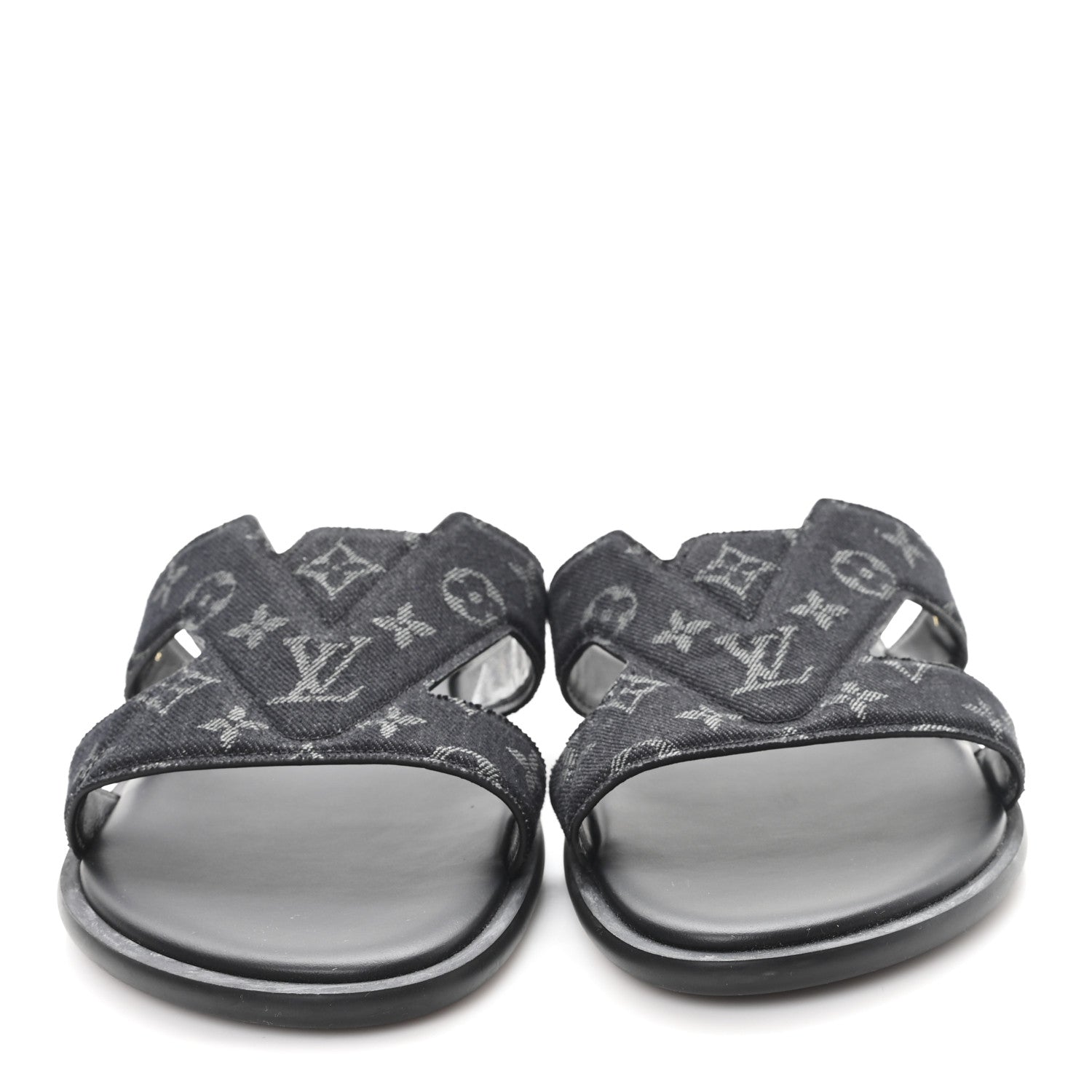 Louis Vuitton Monogram Denim Mens LV Oasis Mules 8.5 Black