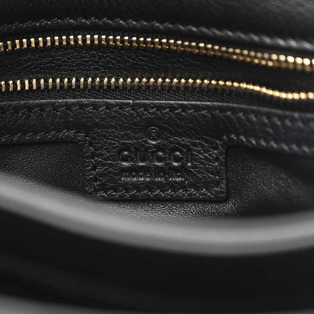 Gucci Roxy Calfskin Web Medium Studded Blondie Shoulder Flap Bag Black