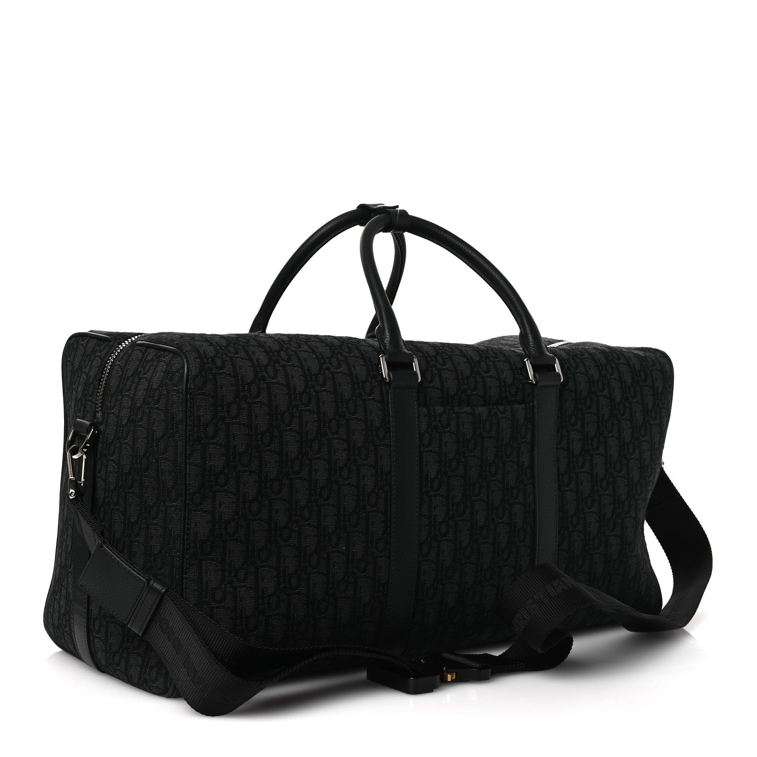 Christian Dior Oblique Jacquard Grained Calfskin Lingot 50 Black