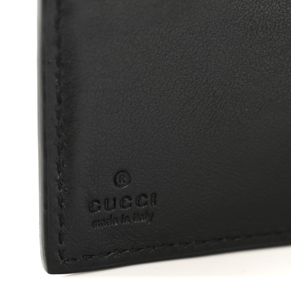 Gucci Plutone Calfskin Logo Bi-Fold Wallet Black