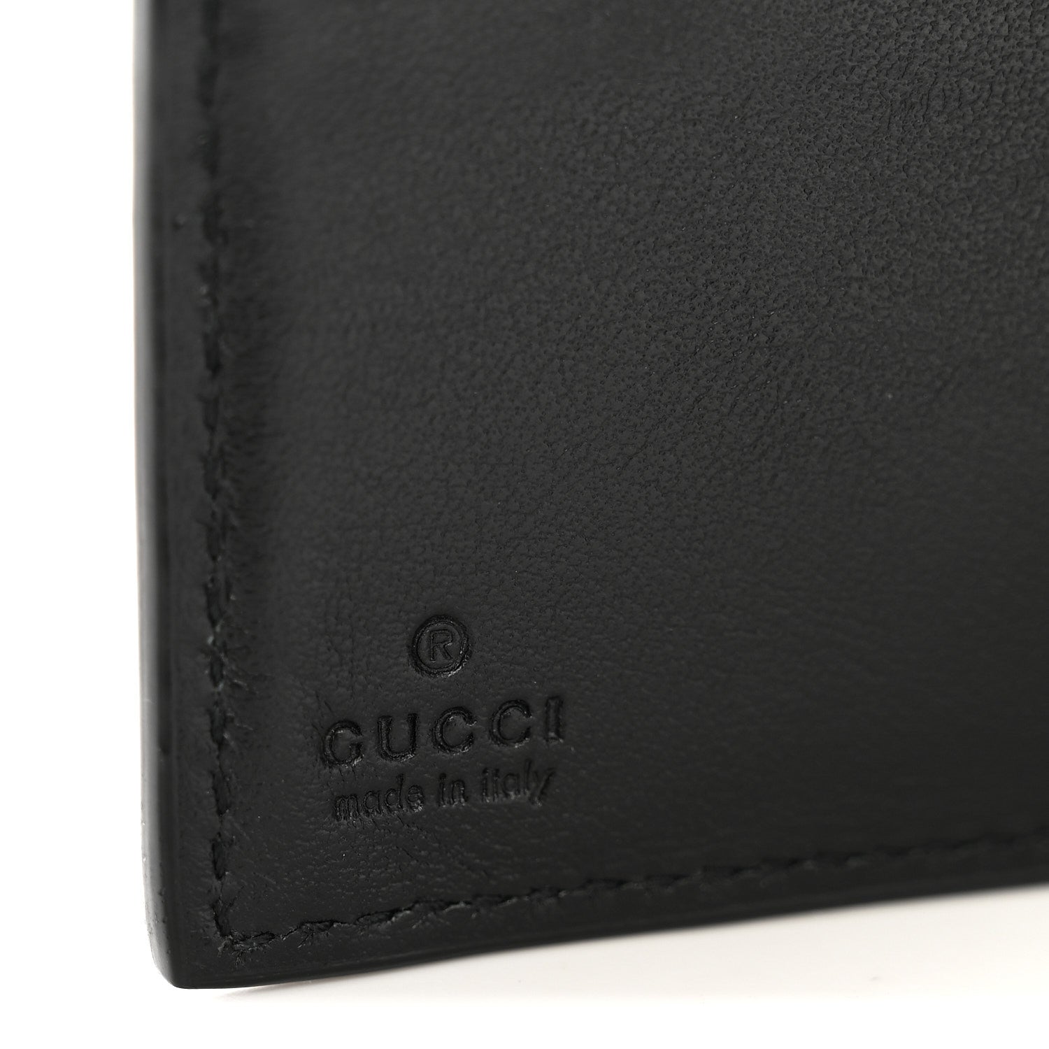 Gucci Plutone Calfskin Logo Bi-Fold Wallet Black