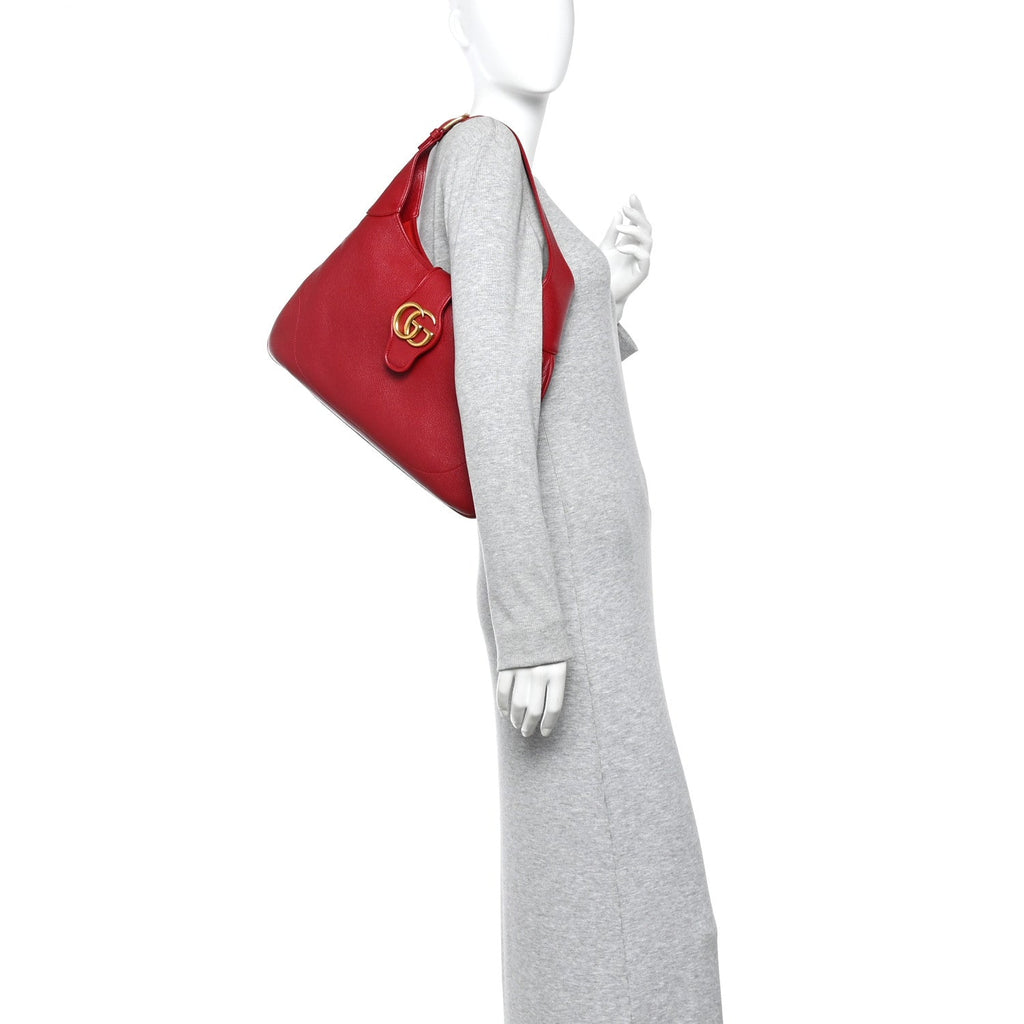 Gucci Goatskin Medium Aphrodite Shoulder Bag Hibiscus Red