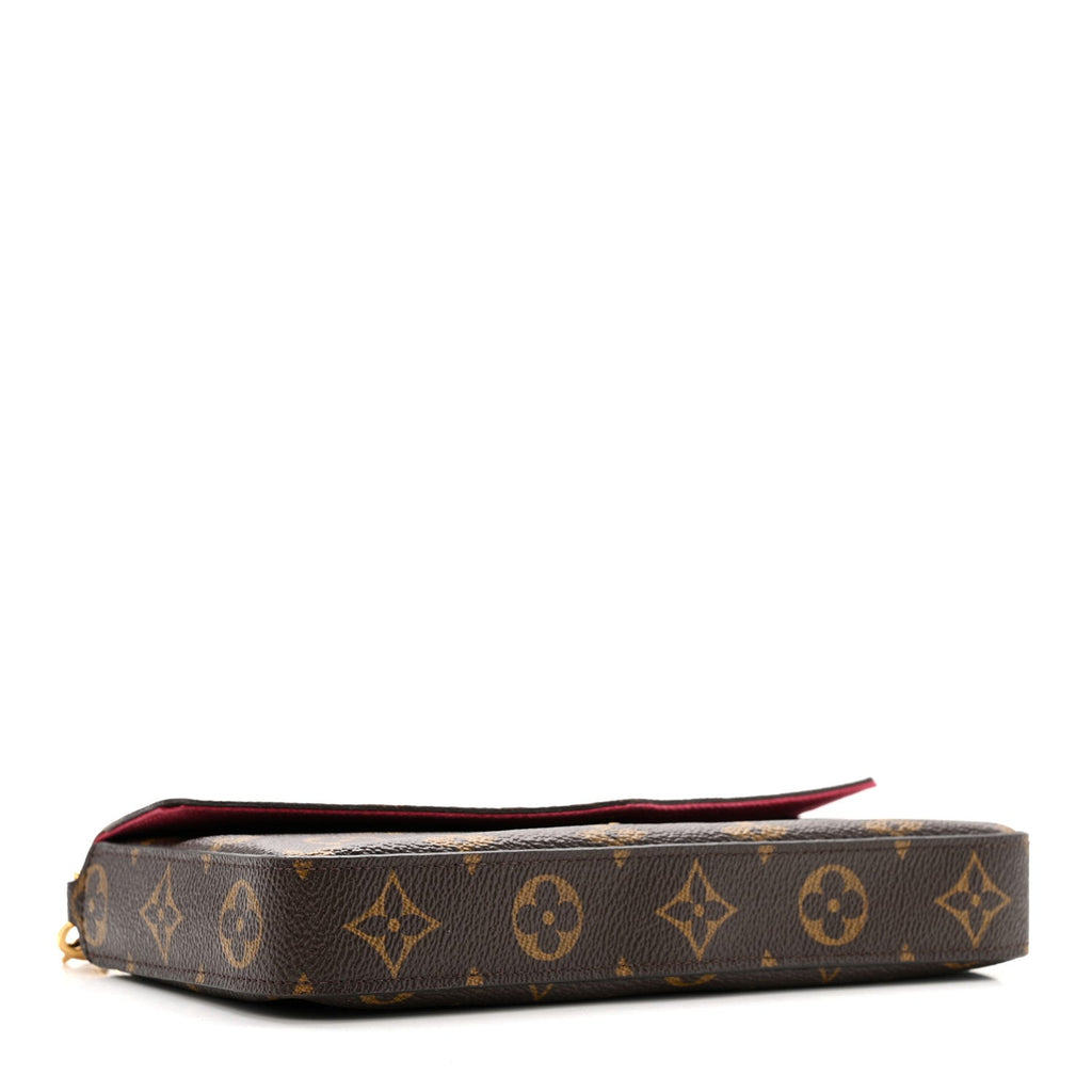 Louis Vuitton Monogram Pochette Felicie Chain Wallet Fuchsia