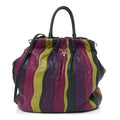 Prada Nappa Trembled Blossoms Stripes Shoulder Bag Viola Alloro