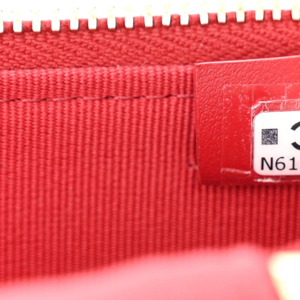 Chanel Caviar Quilted Top Handle Slim Vanity With Chain Red