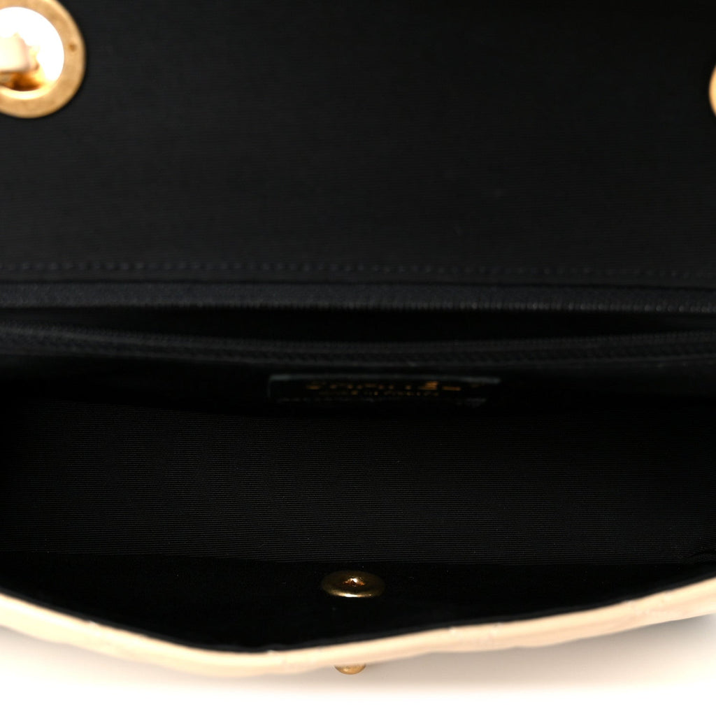 Chanel Lambskin Quilted Medium Elegant CC Flap Beige Black