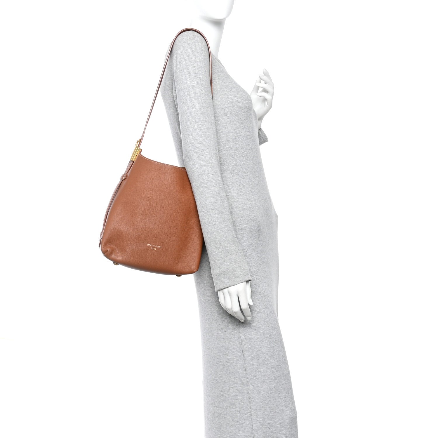 Louis Vuitton Grained Calfskin Low Key Hobo PM Cognac