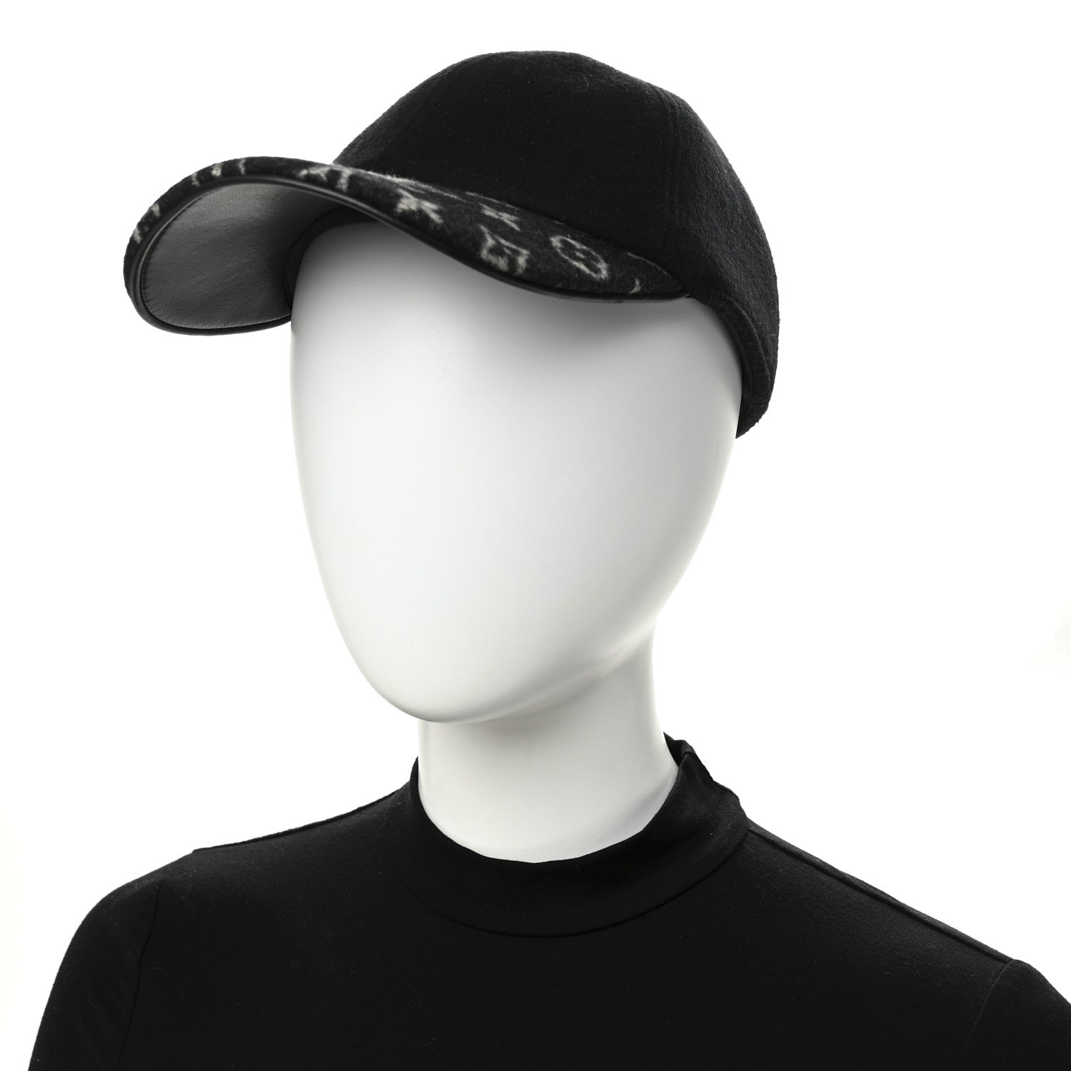 Louis Vuitton Wool Silk Monogram Endless Cap L Black